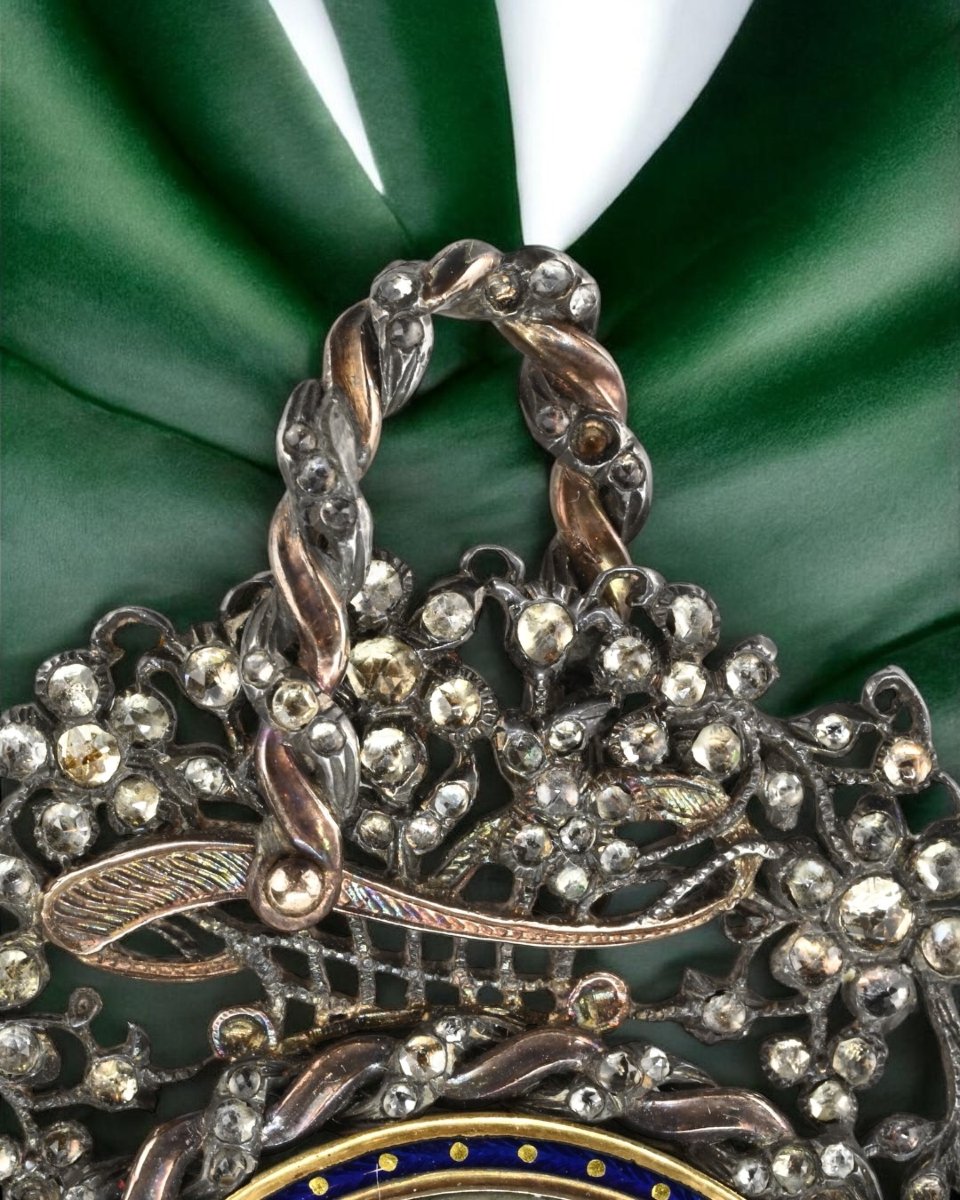 Pendente in Oro, Diamanti e Smalti - XVIII Secolo -photo-4